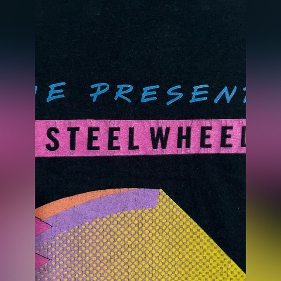 VINTAGE Rolling Stones Steel Wheels North American Tour 1989 Concert Tee Size L - Picture 4 of 8